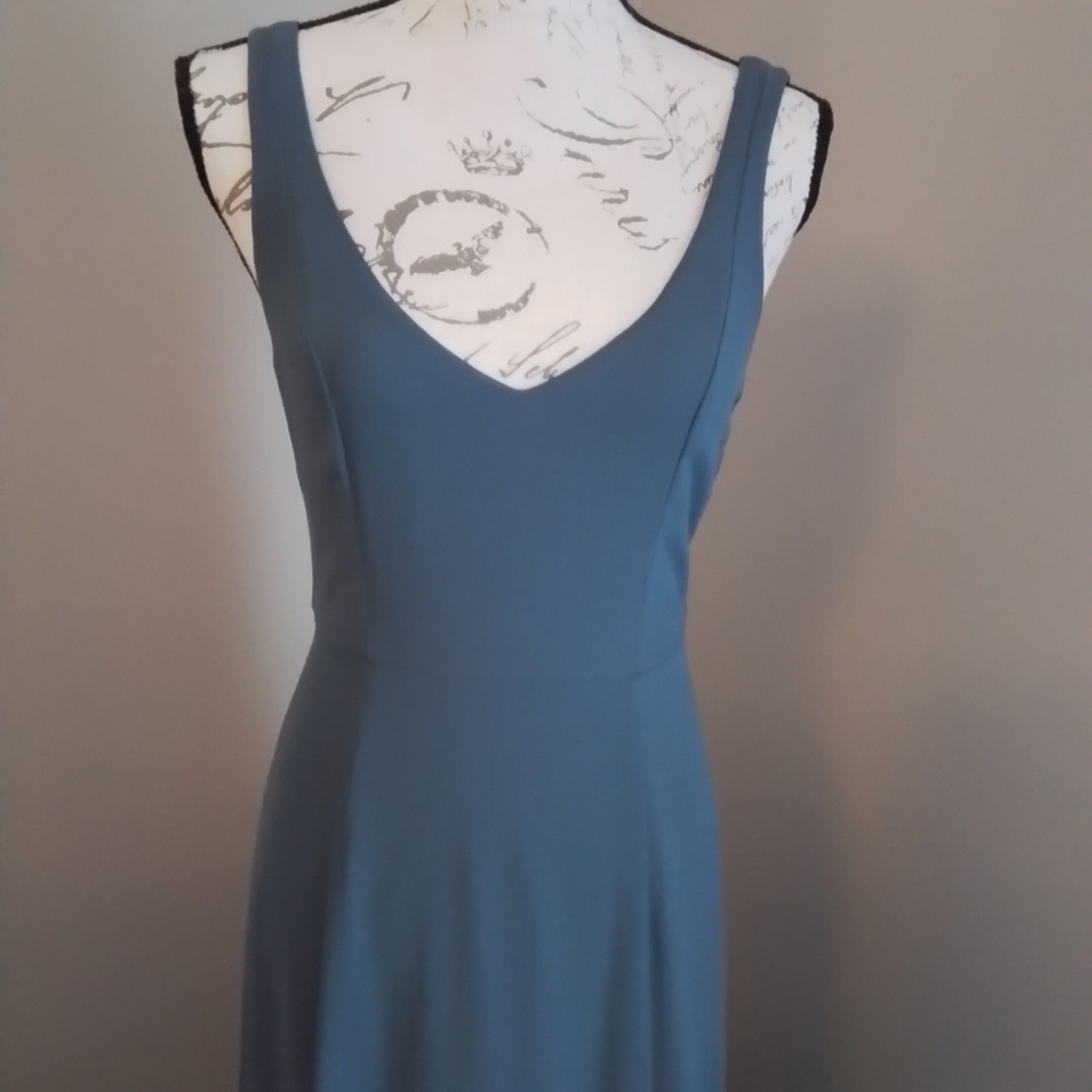 Show Me Your MuMu Jenn Maxi Dress in Slate Blue Chiffon - S - Picture 5 of 12